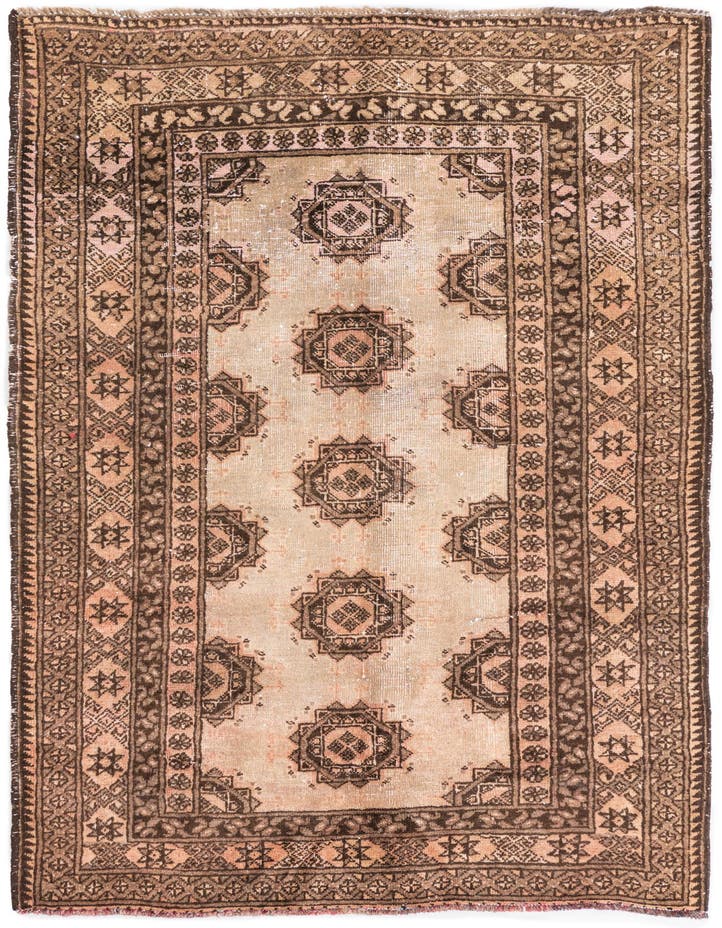  3' 5 x 5' 9  Hand Knotted Ultra Vintage Persian W...
