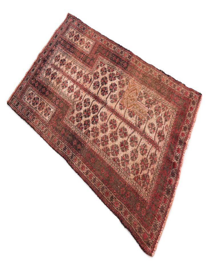 Detail image of  2' 7 x 4' 5  Hand Knotted Ultra Vintage Persian Wool Rug