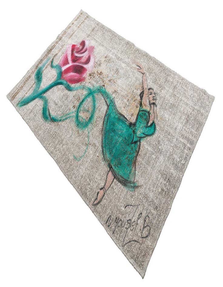 Detail image of  3' 3 x 5' 3  Hand Knotted Ultra Vintage Persian Wool Rug