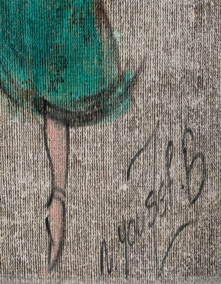 Detail image of  3' 3 x 5' 3  Hand Knotted Ultra Vintage Persian Wool Rug