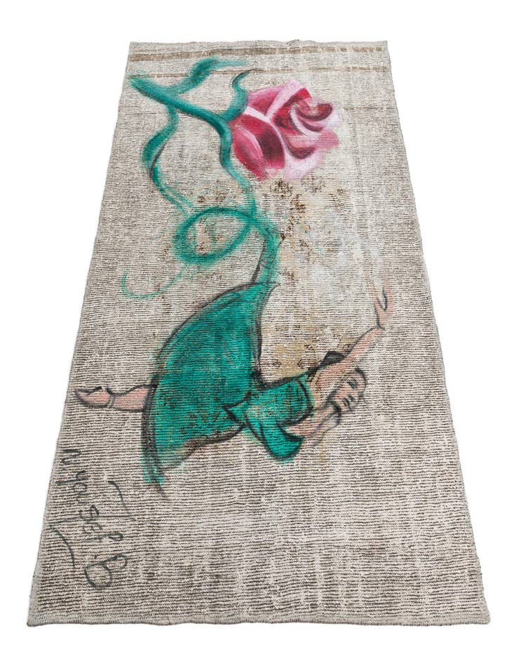 Detail image of  3' 3 x 5' 3  Hand Knotted Ultra Vintage Persian Wool Rug