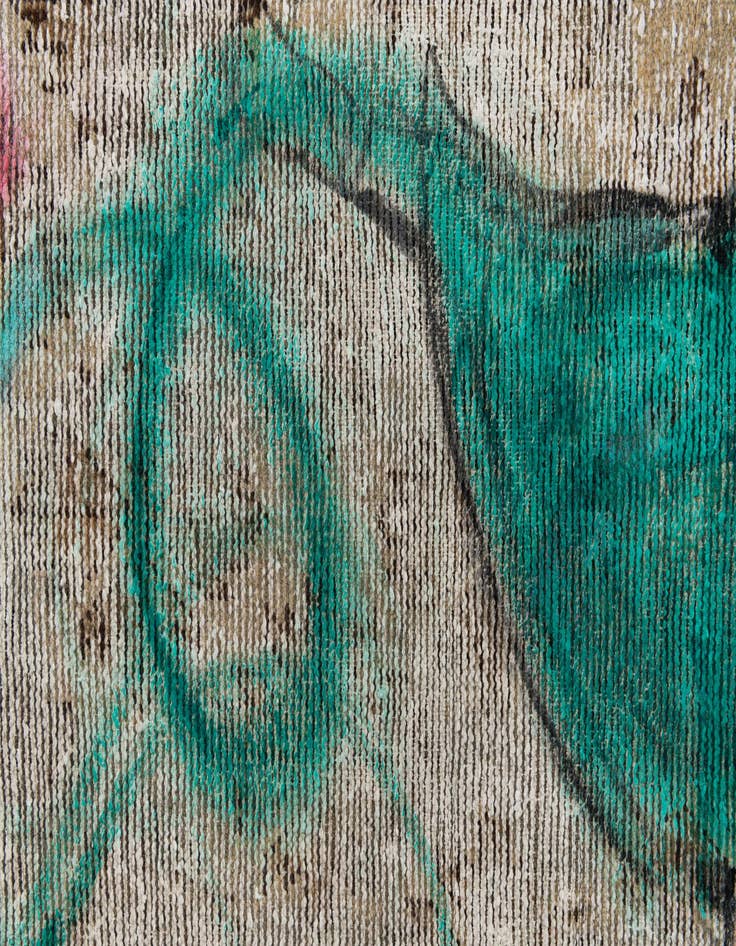 Detail image of  3' 3 x 5' 3  Hand Knotted Ultra Vintage Persian Wool Rug