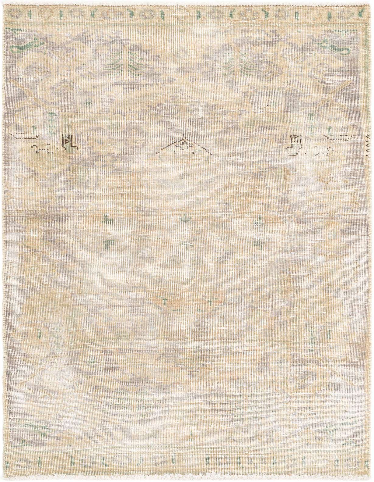 A 3x5 rectangular Ultra Vintage wool rug featuring a distressed Persian pattern in browns, tans, and ivories.