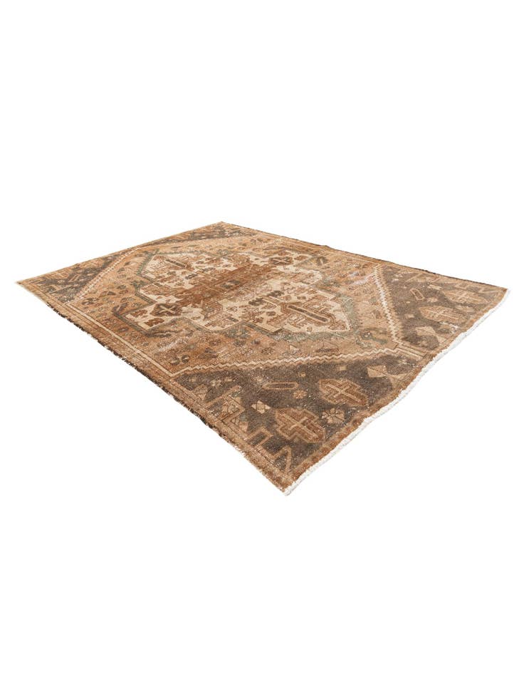 Detail image of  4' 2 x 5' 10  Hand Knotted Ultra Vintage Persian Wool Rug