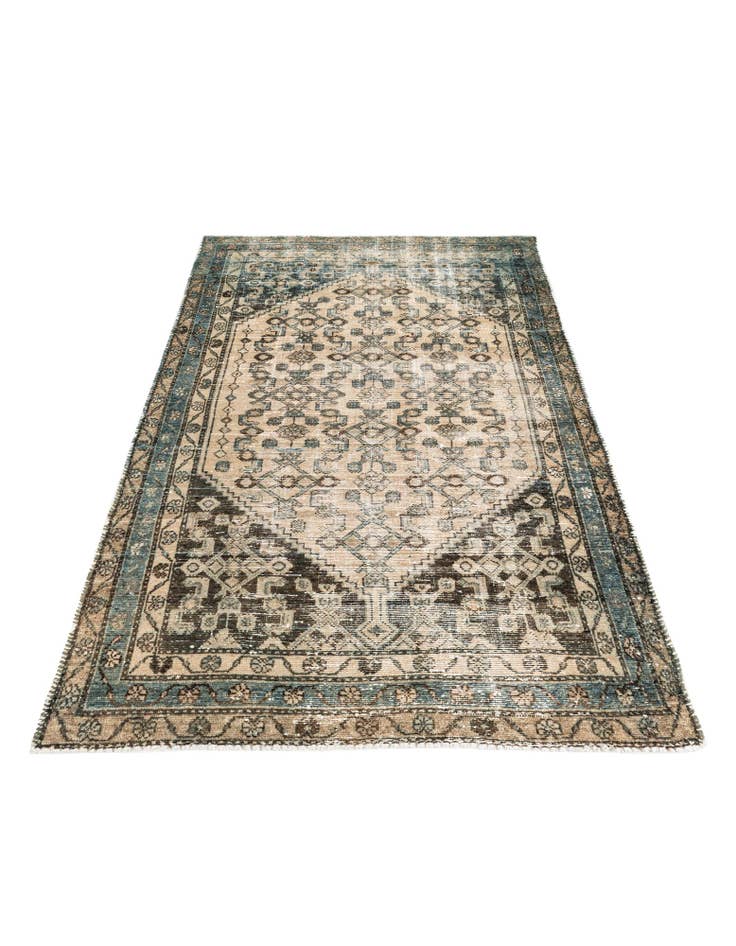 Detail image of  4' 3 x 6' 9  Hand Knotted Ultra Vintage Persian Wool Rug