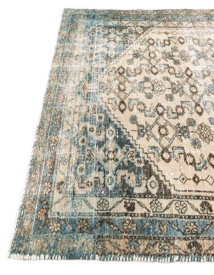Detail image of  4' 3 x 6' 9  Hand Knotted Ultra Vintage Persian Wool Rug