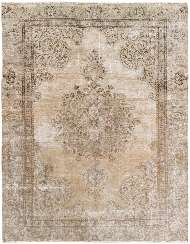  5' 9 x 8' 8  Hand Knotted Ultra Vintage Persian W...