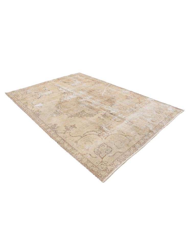 Detail image of  6' x 8' 7  Hand Knotted Ultra Vintage Persian Wool Rug