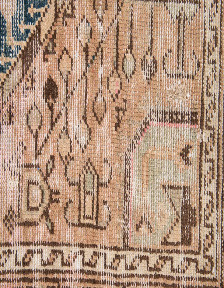Detail image of  4' 4 x 7'  Hand Knotted Ultra Vintage Persian Wool Rug