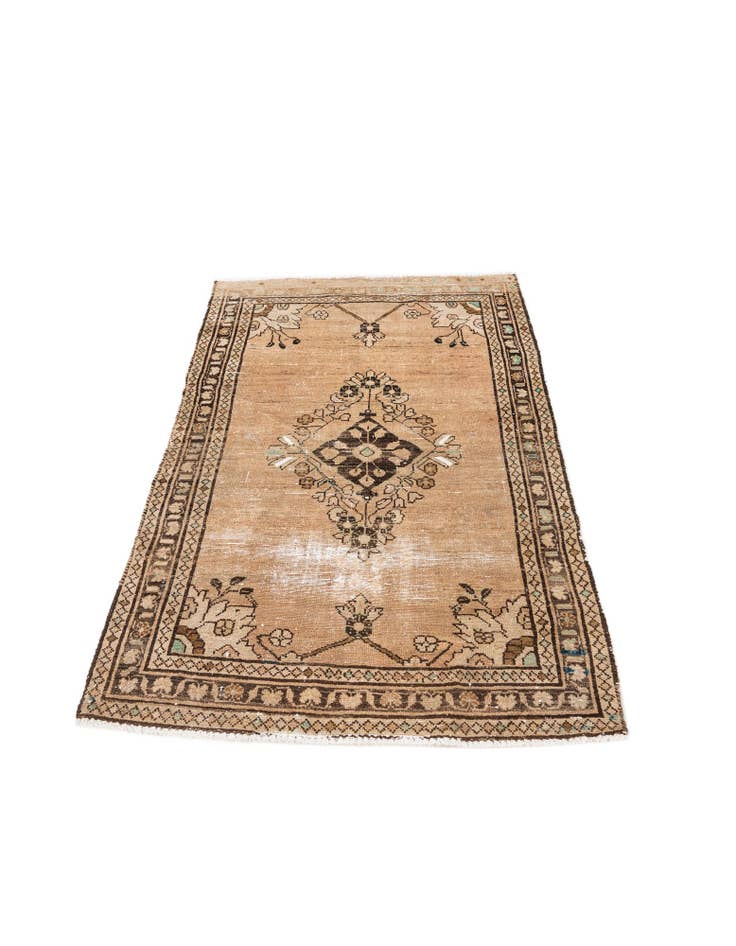 Detail image of  3' 2 x 4' 10  Hand Knotted Ultra Vintage Persian Wool Rug