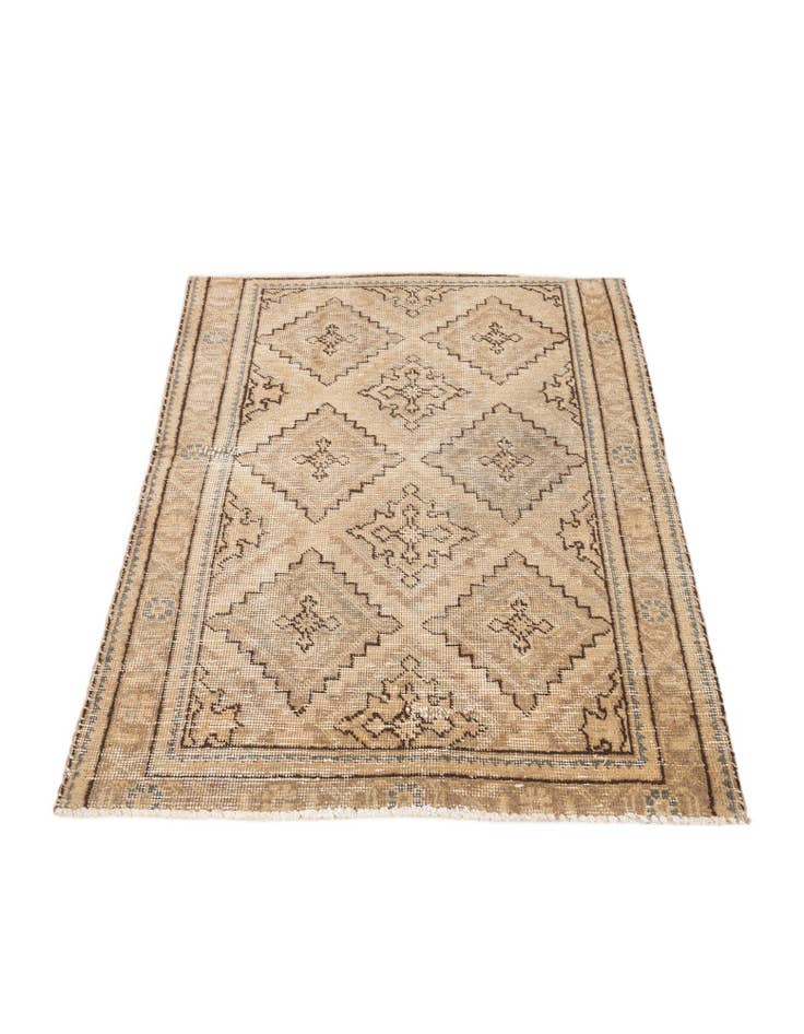 Detail image of  3' 3 x 4' 2  Hand Knotted Ultra Vintage Persian Wool Rug