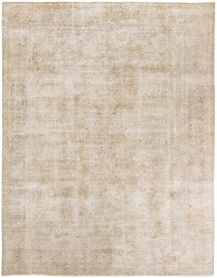  9' 6 x 13'  Hand Knotted Ultra Vintage Persian W...