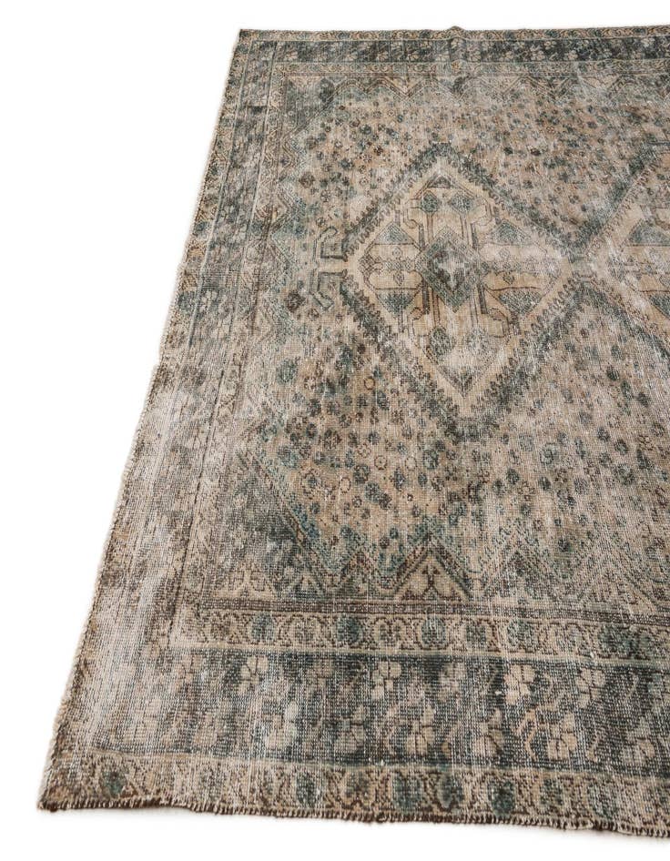 Detail image of  6' 5 x 10'  Hand Knotted Ultra Vintage Persian Wool Rug