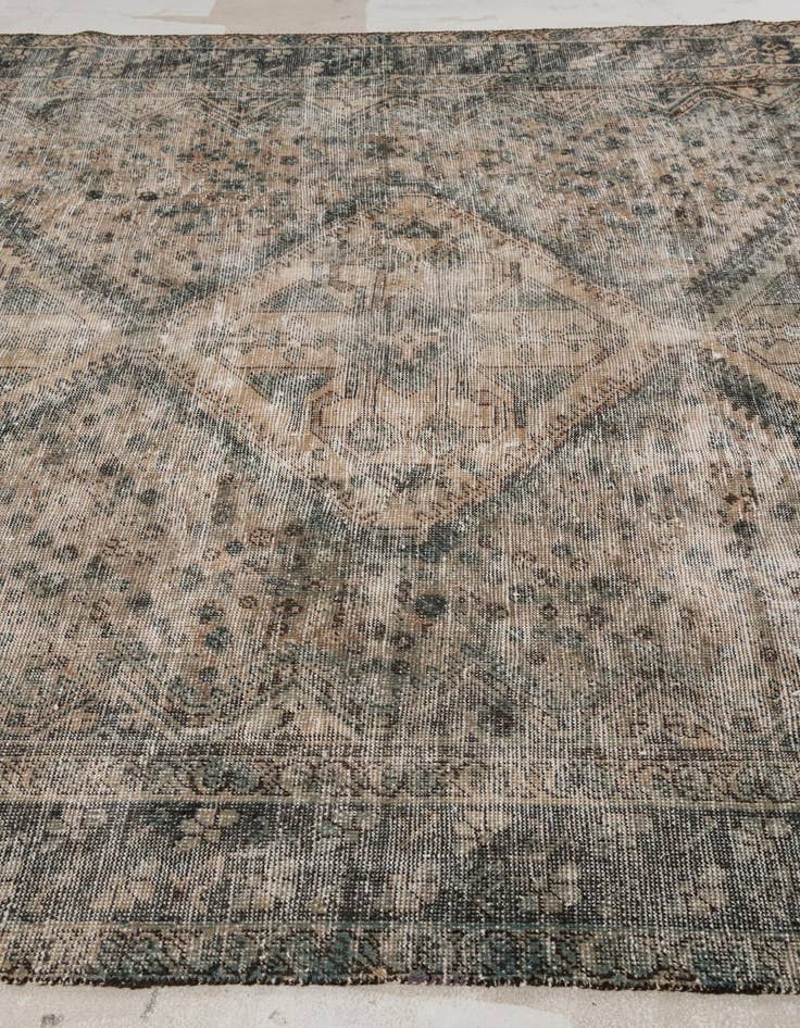 Detail image of  6' 5 x 10'  Hand Knotted Ultra Vintage Persian Wool Rug