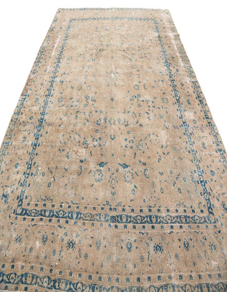 Detail image of  9' 6 x 12'  Hand Knotted Ultra Vintage Persian Wool Rug