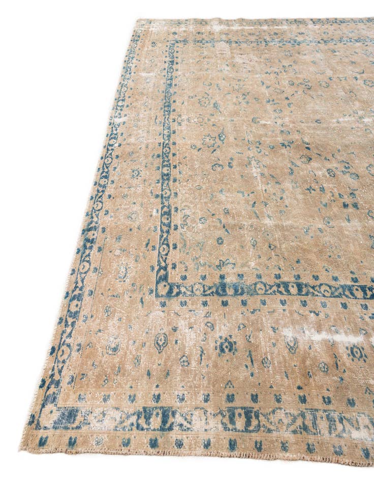 Detail image of  9' 6 x 12'  Hand Knotted Ultra Vintage Persian Wool Rug