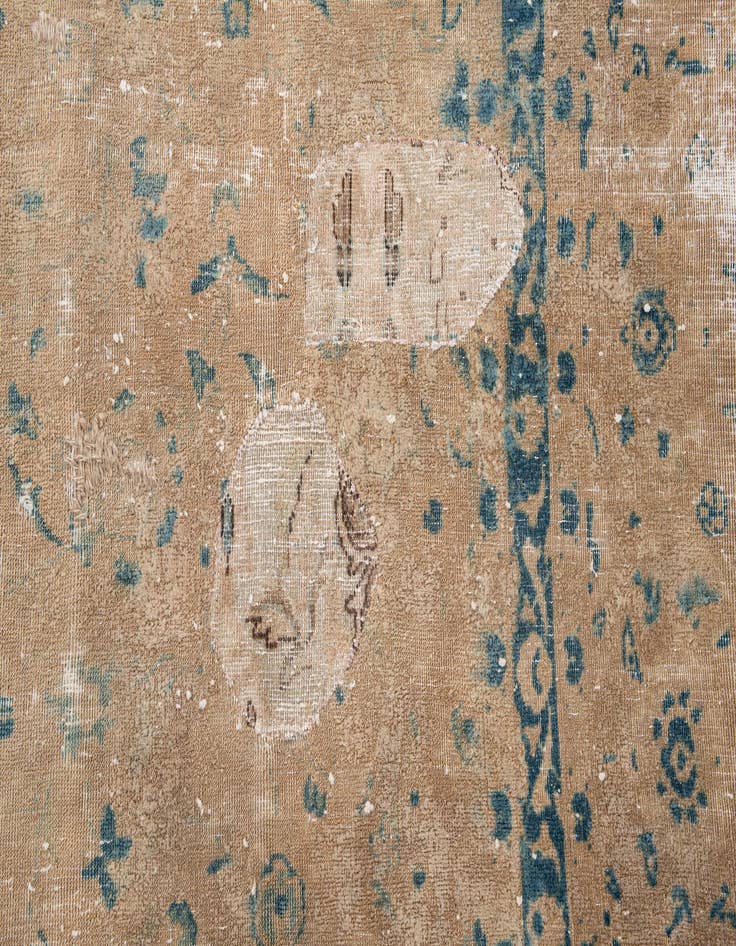 Detail image of  9' 6 x 12'  Hand Knotted Ultra Vintage Persian Wool Rug