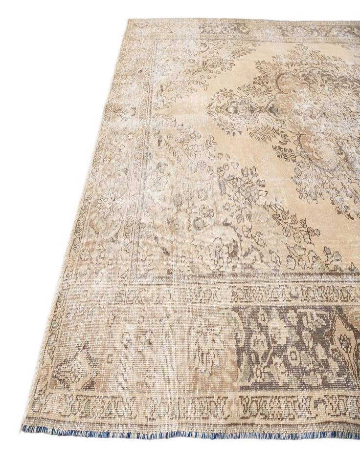 Detail image of  6' 10 x 9' 9  Hand Knotted Ultra Vintage Persian Wool Rug