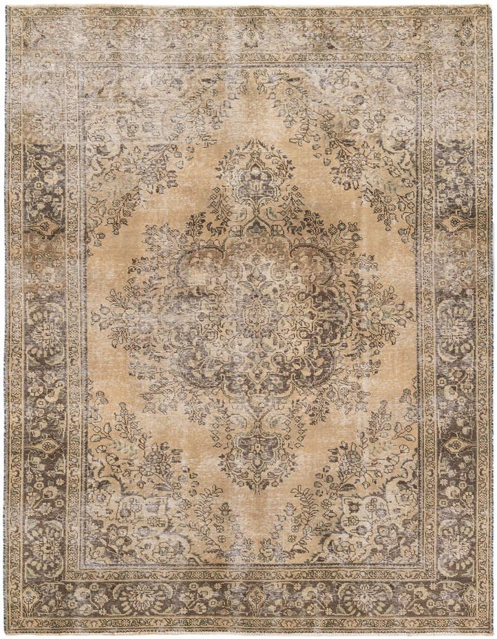  6' 10 x 9' 9  Hand Knotted Ultra Vintage Persian W...