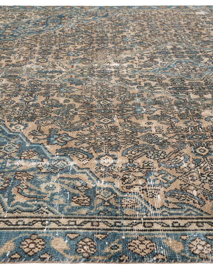 Detail image of  6' 7 x 8'  Hand Knotted Ultra Vintage Persian Wool Rug