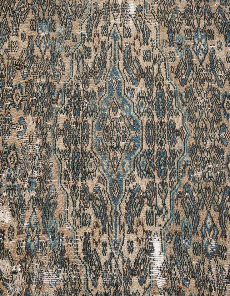 Detail image of  6' 7 x 8'  Hand Knotted Ultra Vintage Persian Wool Rug