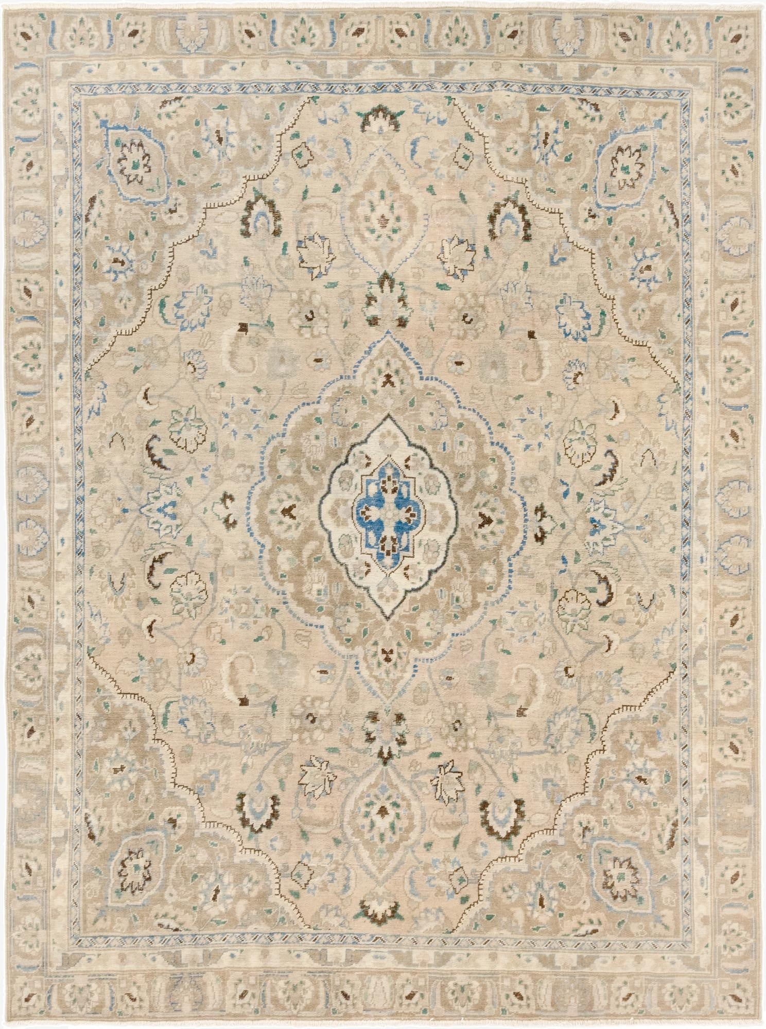  8' 7 x 11' 6  Hand Knotted Ultra Vintage Persian Wool Rug