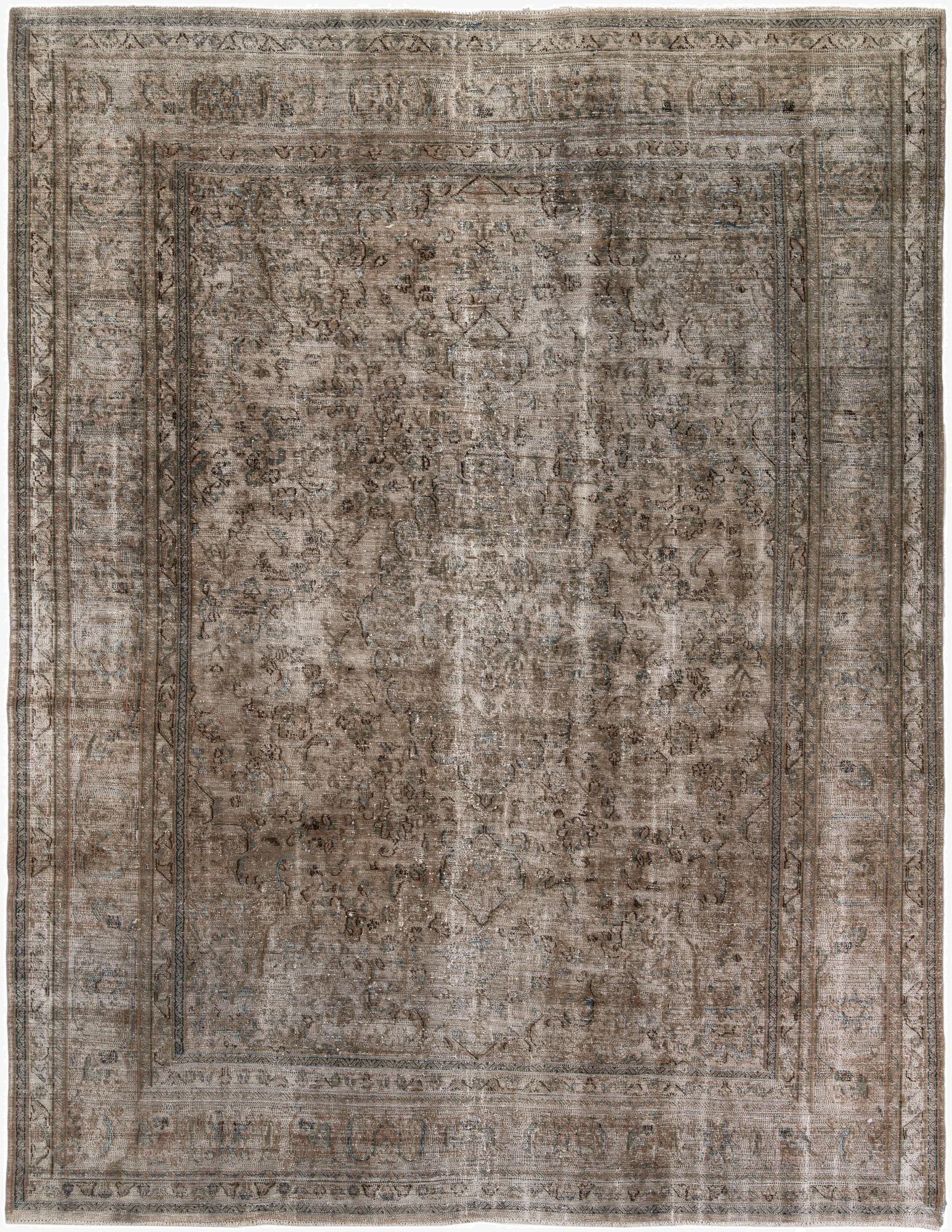  9' 6 x 12' 6  Hand Knotted Ultra Vintage Persian Wool Rug