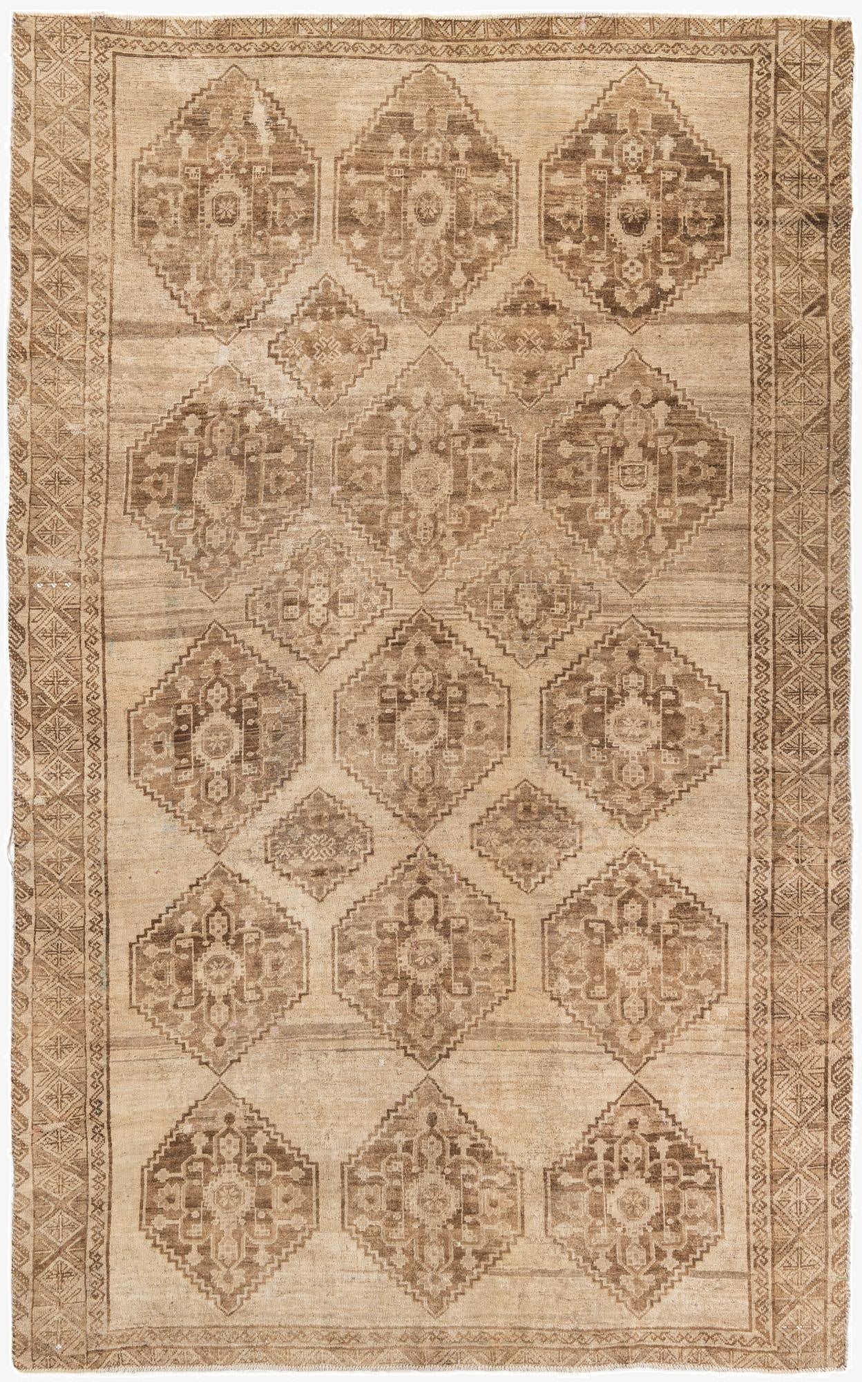  7' 3 x 11' 4  Hand Knotted Ultra Vintage Persian Wool Rug