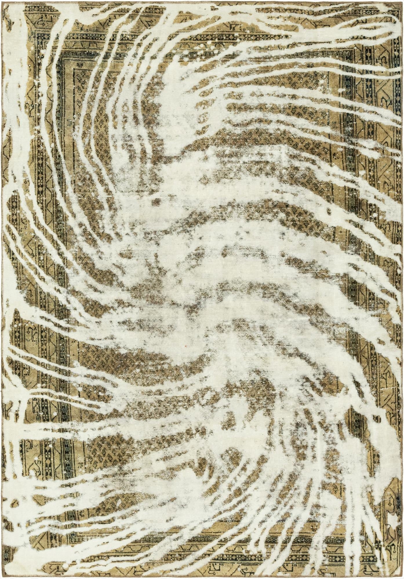  7' x 10' 4  Hand Knotted Ultra Vintage Persian Wool Rug