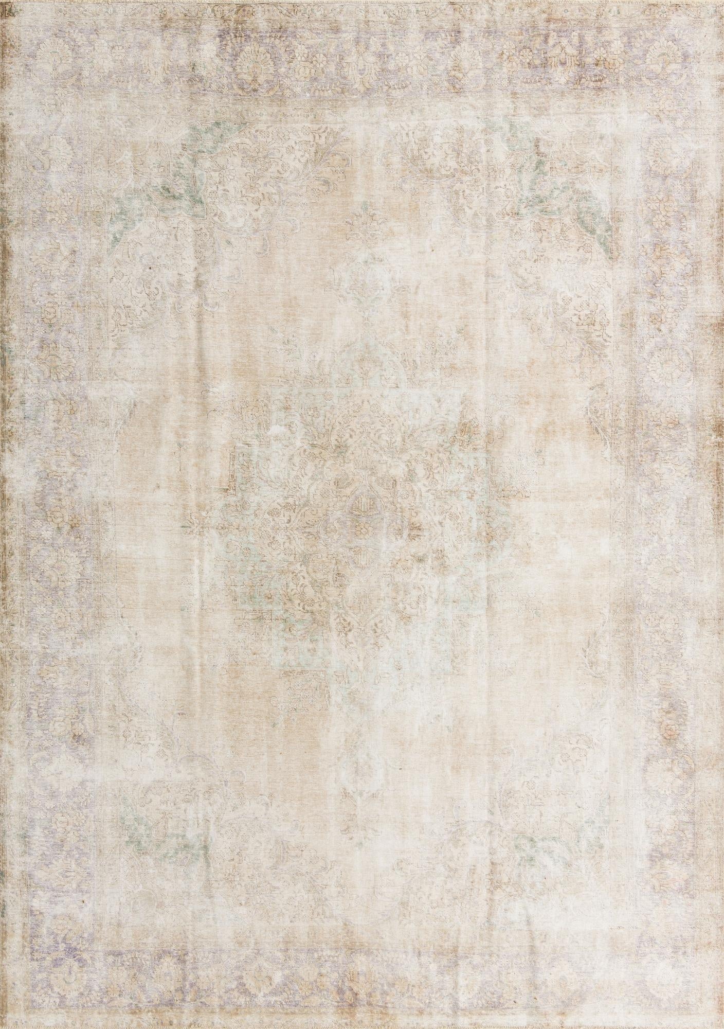  9' 3 x 12' 10  Hand Knotted Ultra Vintage Persian Wool Rug