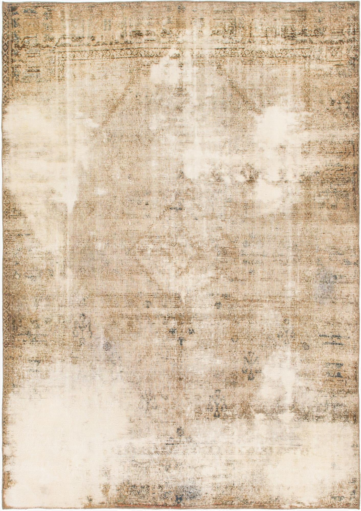  6' 8 x 9' 6  Hand Knotted Ultra Vintage Persian Wool Rug