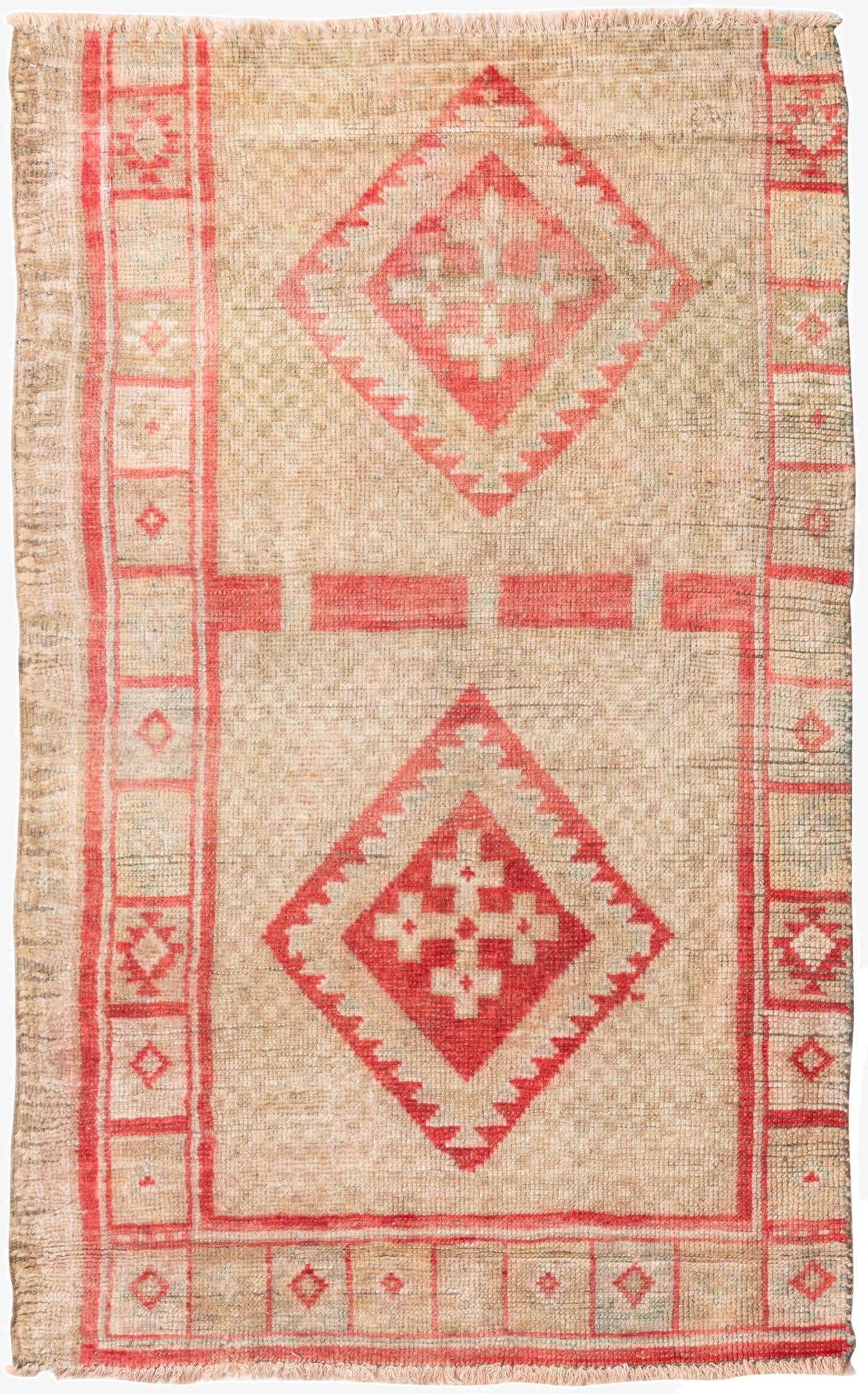  2' 9 x 4' 5  Hand Knotted Ultra Vintage Persian Wool Rug