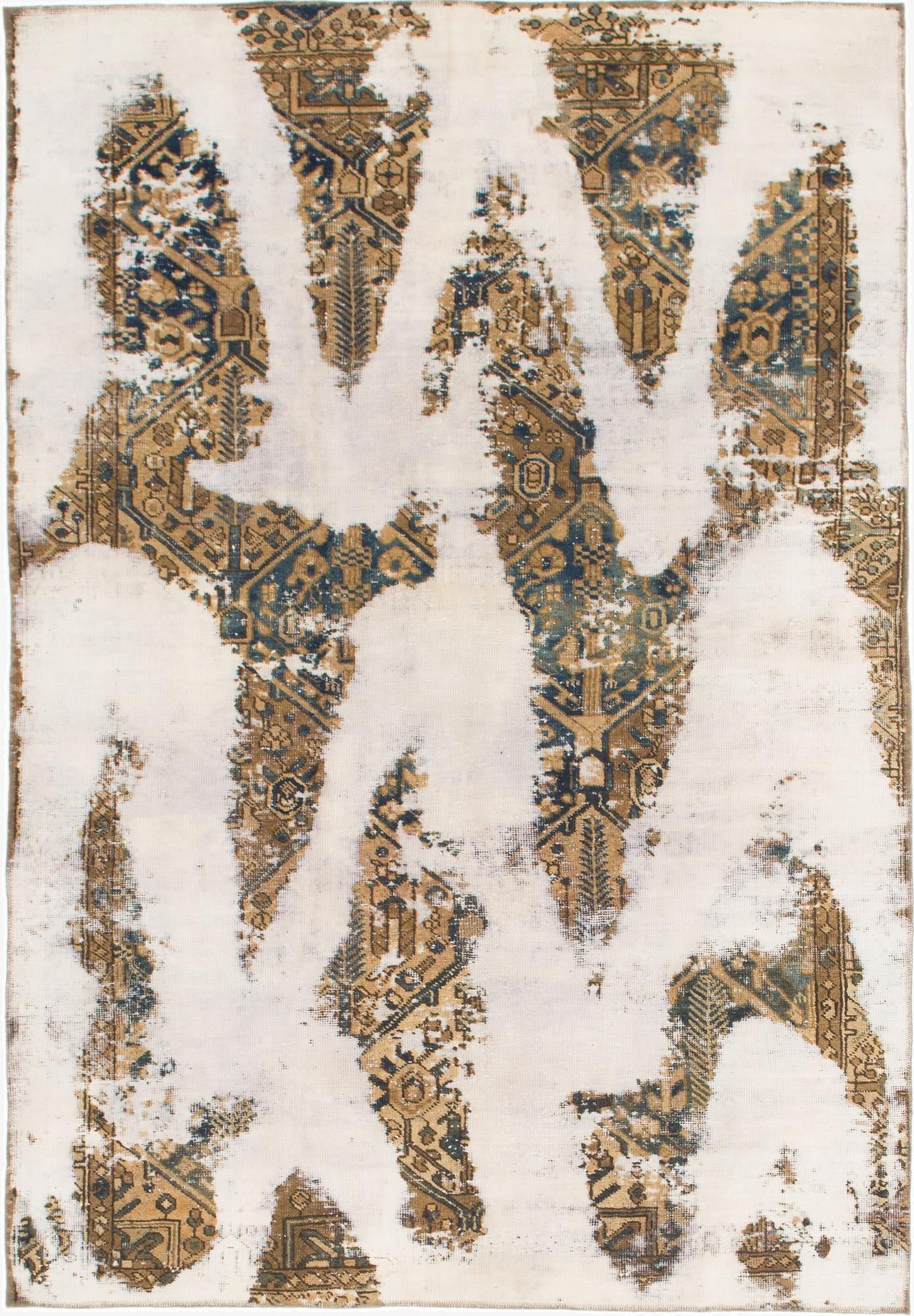  6' 5 x 9' 5  Hand Knotted Ultra Vintage Persian Wool Rug