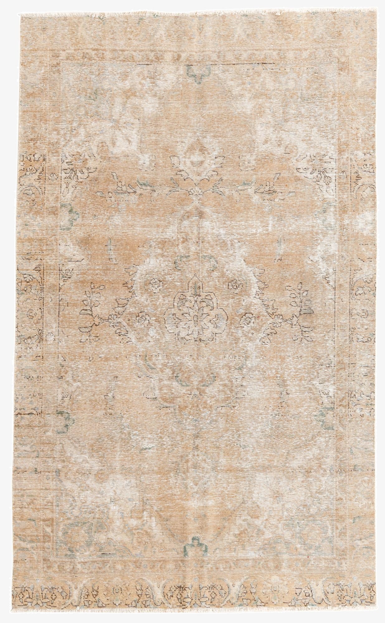  5' 7 x 9' 3  Hand Knotted Ultra Vintage Persian Wool Rug