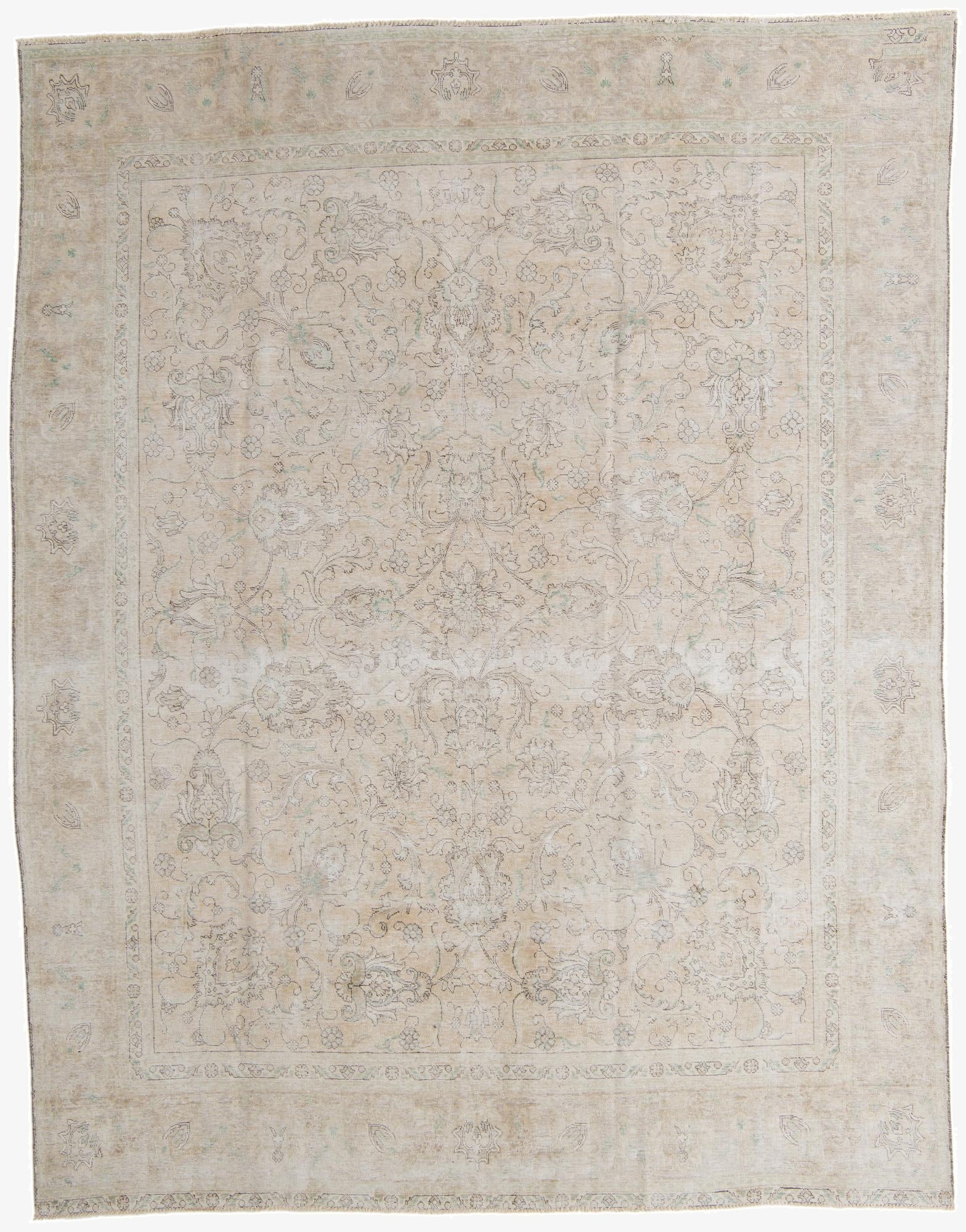  9' 3 x 11' 9  Hand Knotted Ultra Vintage Persian Wool Rug