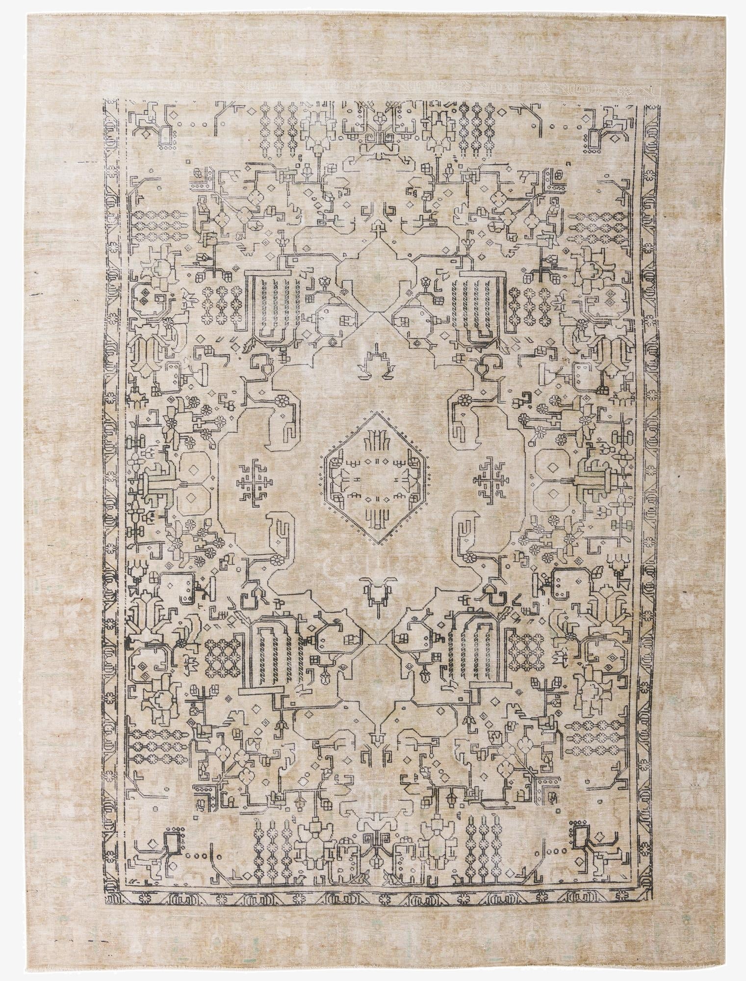  9' 1 x 12' 3  Hand Knotted Ultra Vintage Persian Wool Rug