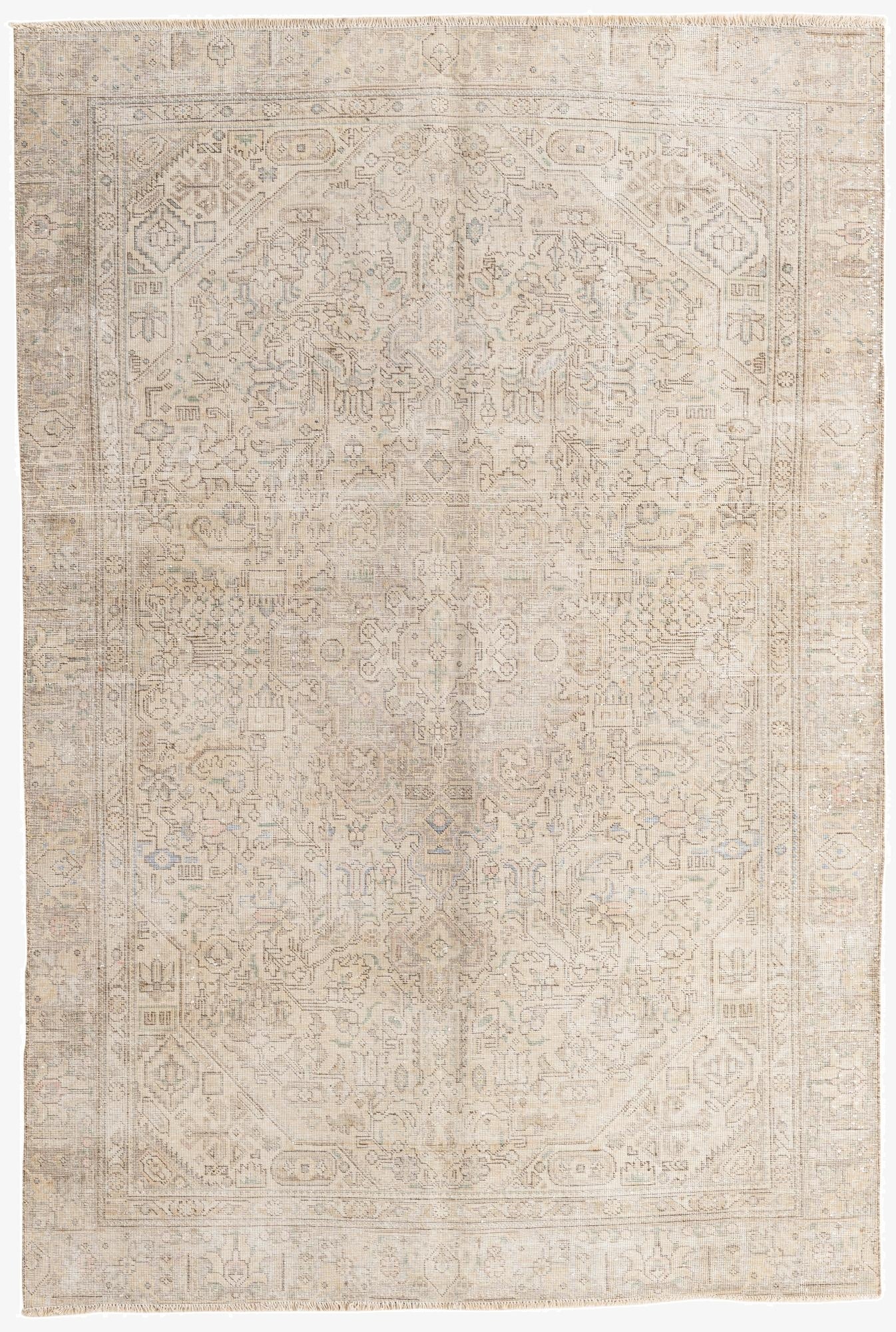  6' x 9'  Hand Knotted Ultra Vintage Persian Wool Rug