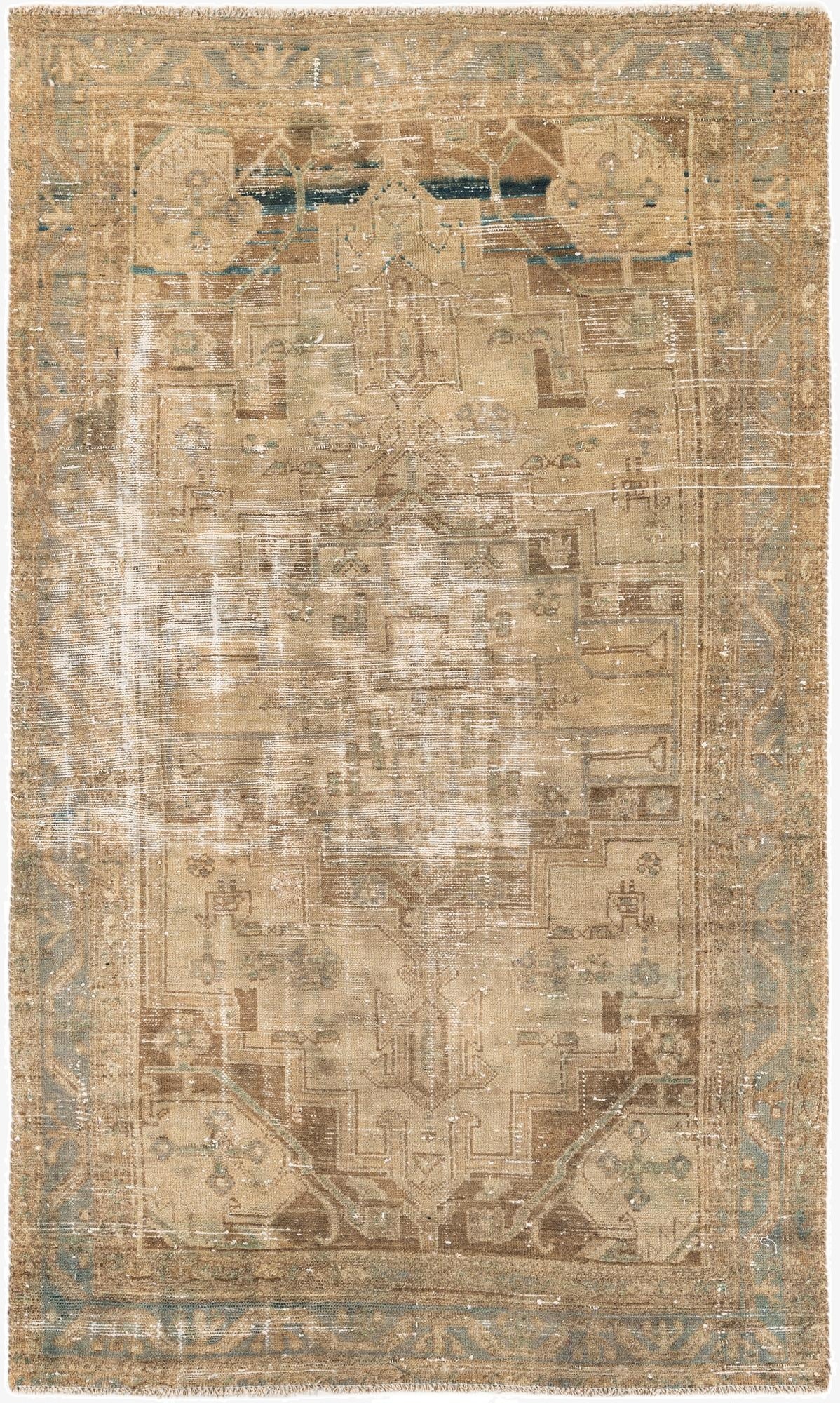  4' x 6' 9  Hand Knotted Ultra Vintage Persian Wool Rug