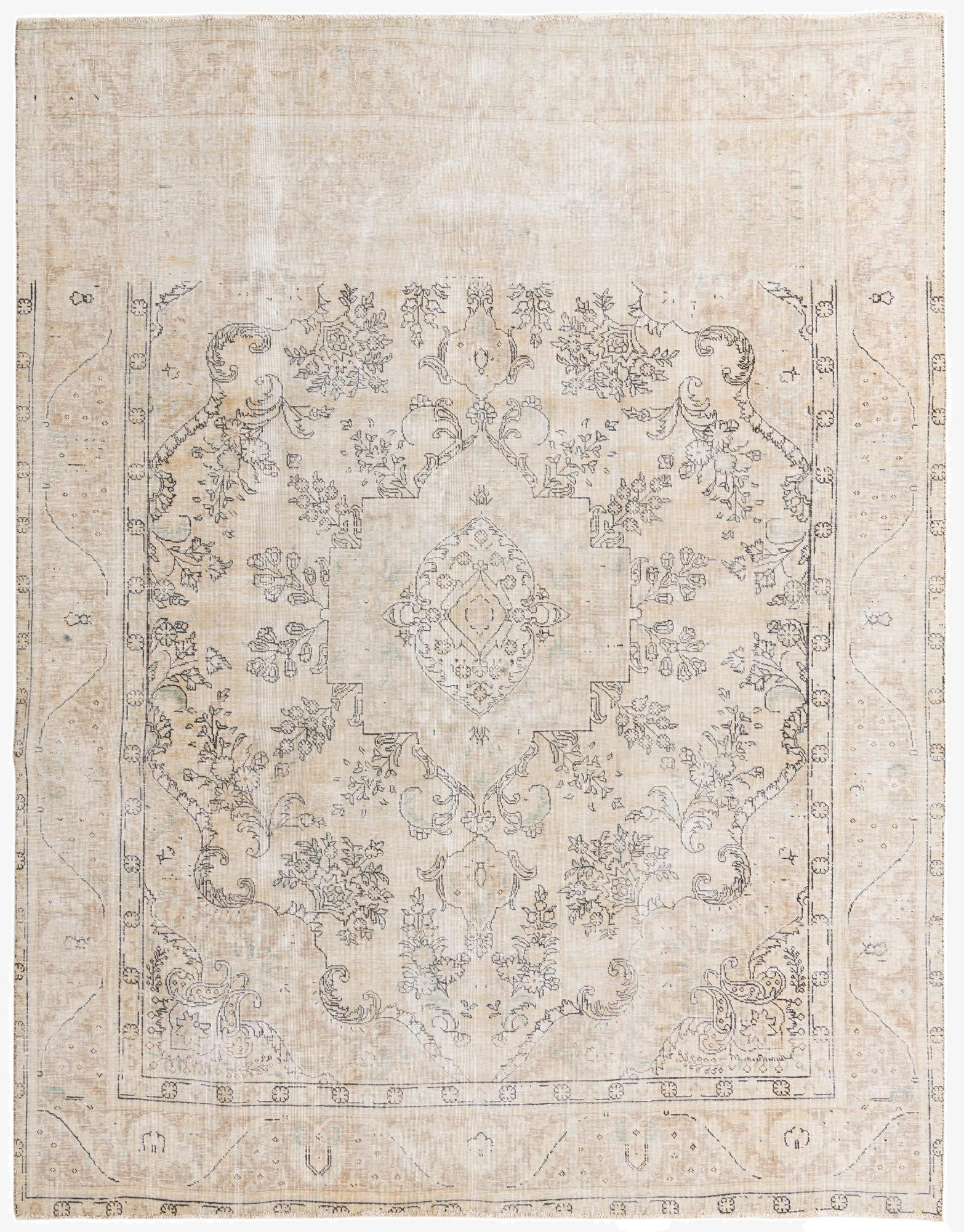  9' 5 x 12' 3  Hand Knotted Ultra Vintage Persian Wool Rug