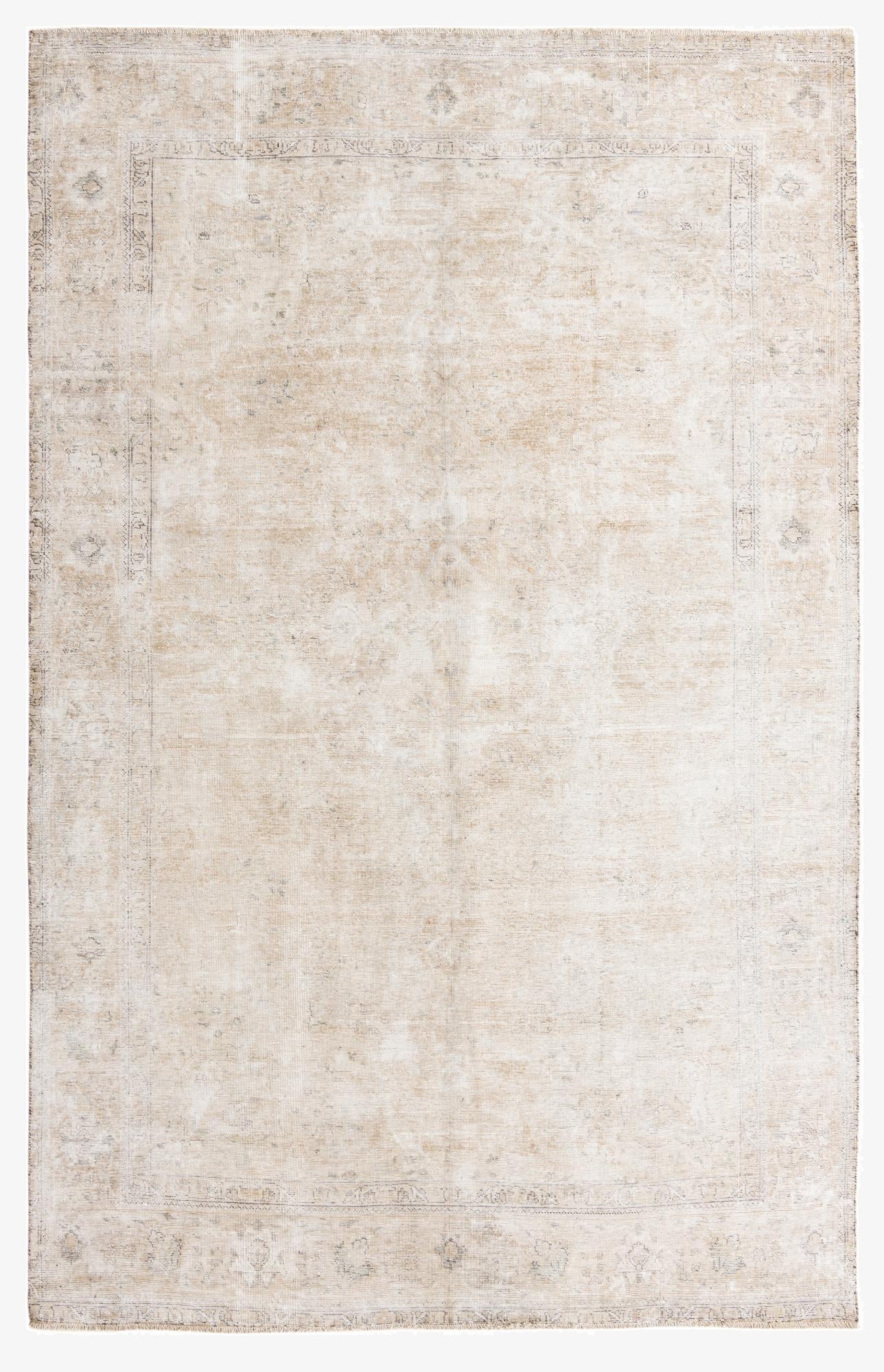  6' 4 x 9' 9  Hand Knotted Ultra Vintage Persian Wool Rug