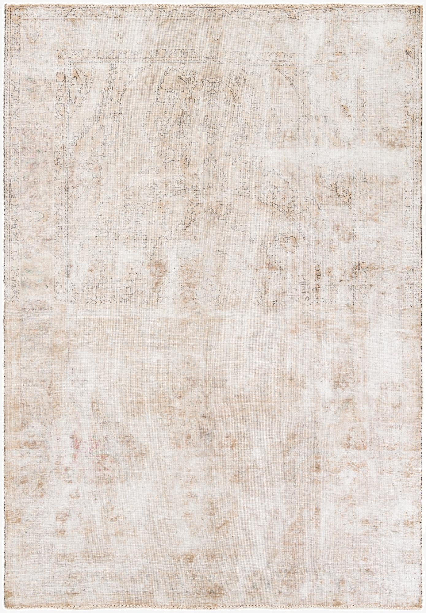  6' 9 x 9' 7  Hand Knotted Ultra Vintage Persian Wool Rug