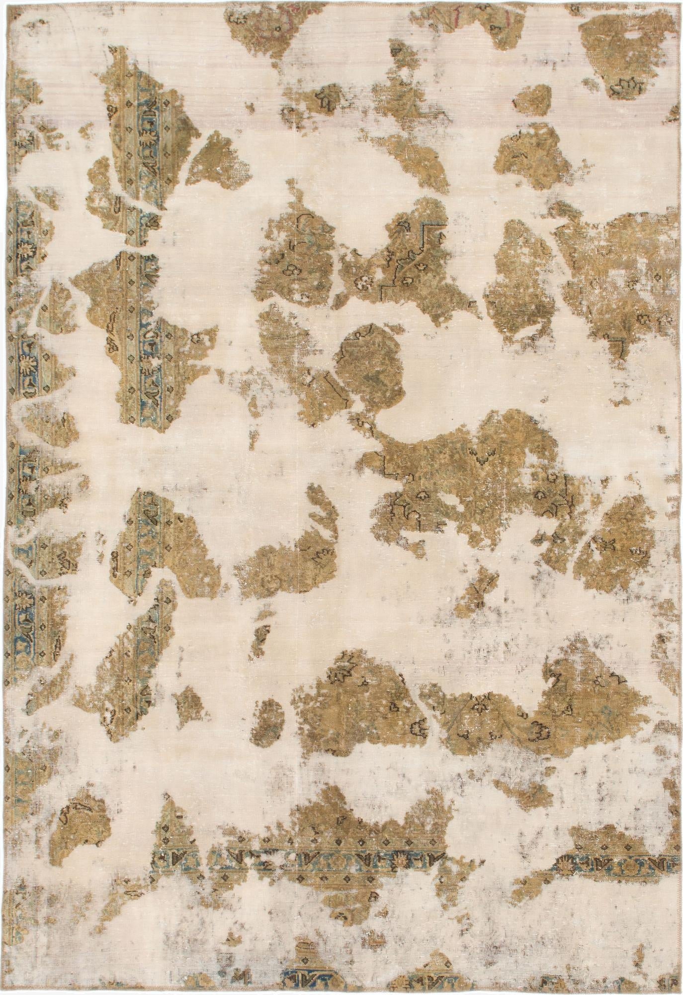  6' 6 x 9' 6  Hand Knotted Ultra Vintage Persian Wool Rug