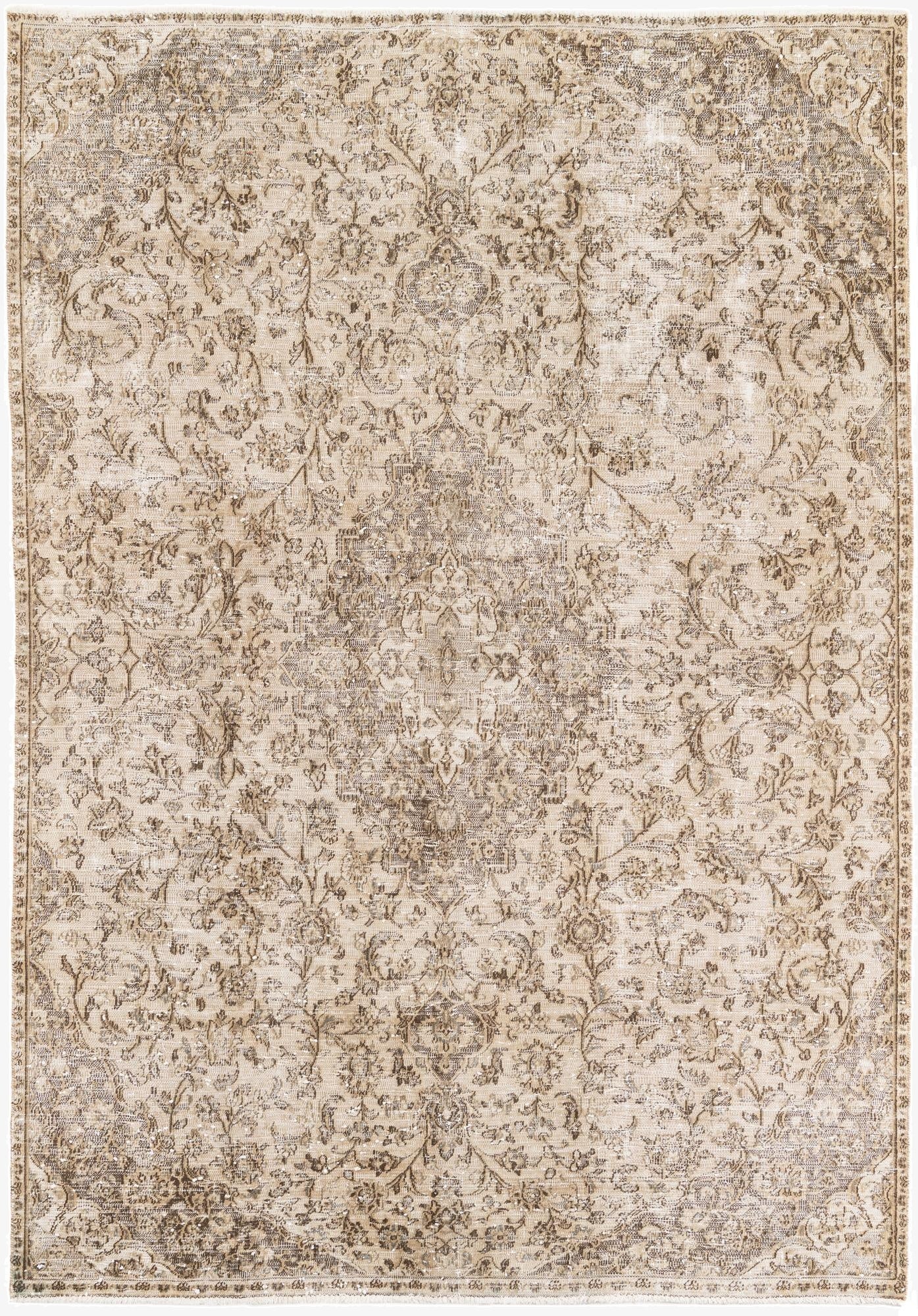  6' 7 x 9' 6  Hand Knotted Ultra Vintage Persian Wool Rug