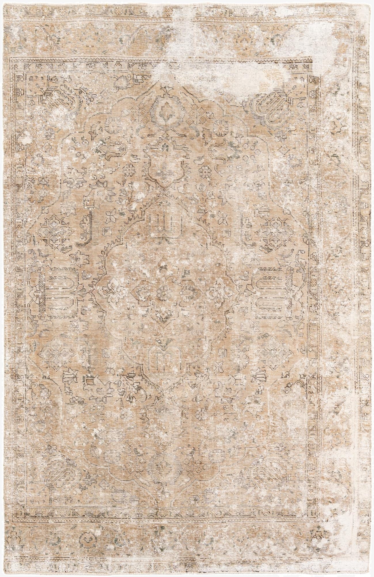  6' x 9' 5  Hand Knotted Ultra Vintage Persian Wool Rug