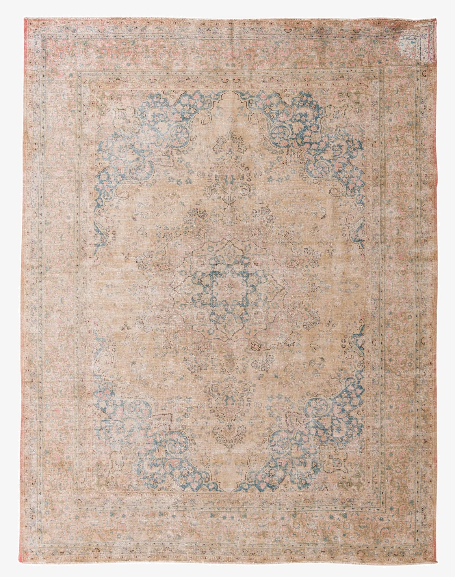  9' 8 x 12' 3  Hand Knotted Ultra Vintage Persian Wool Rug
