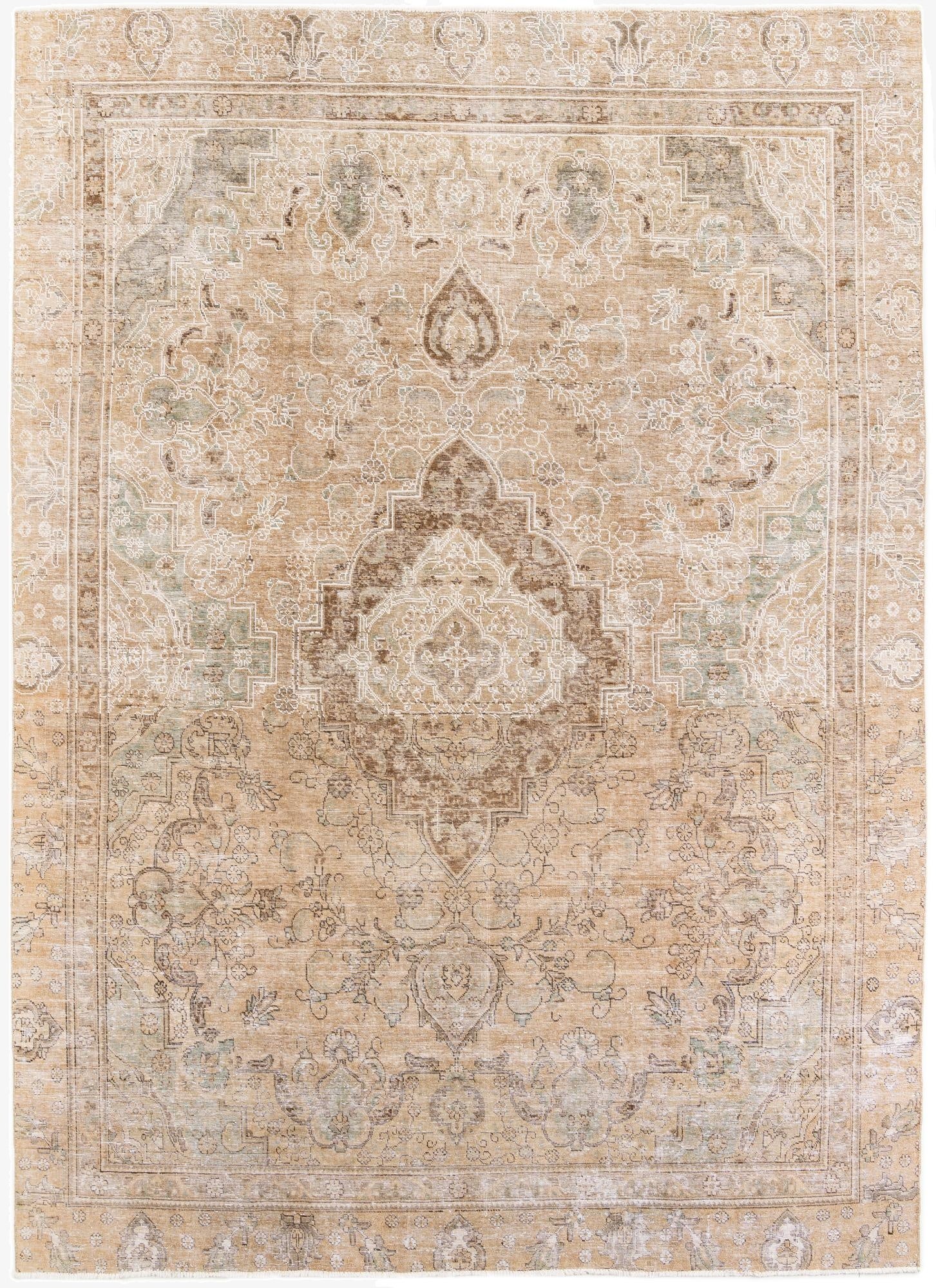  9' x 12' 9  Hand Knotted Ultra Vintage Persian Wool Rug