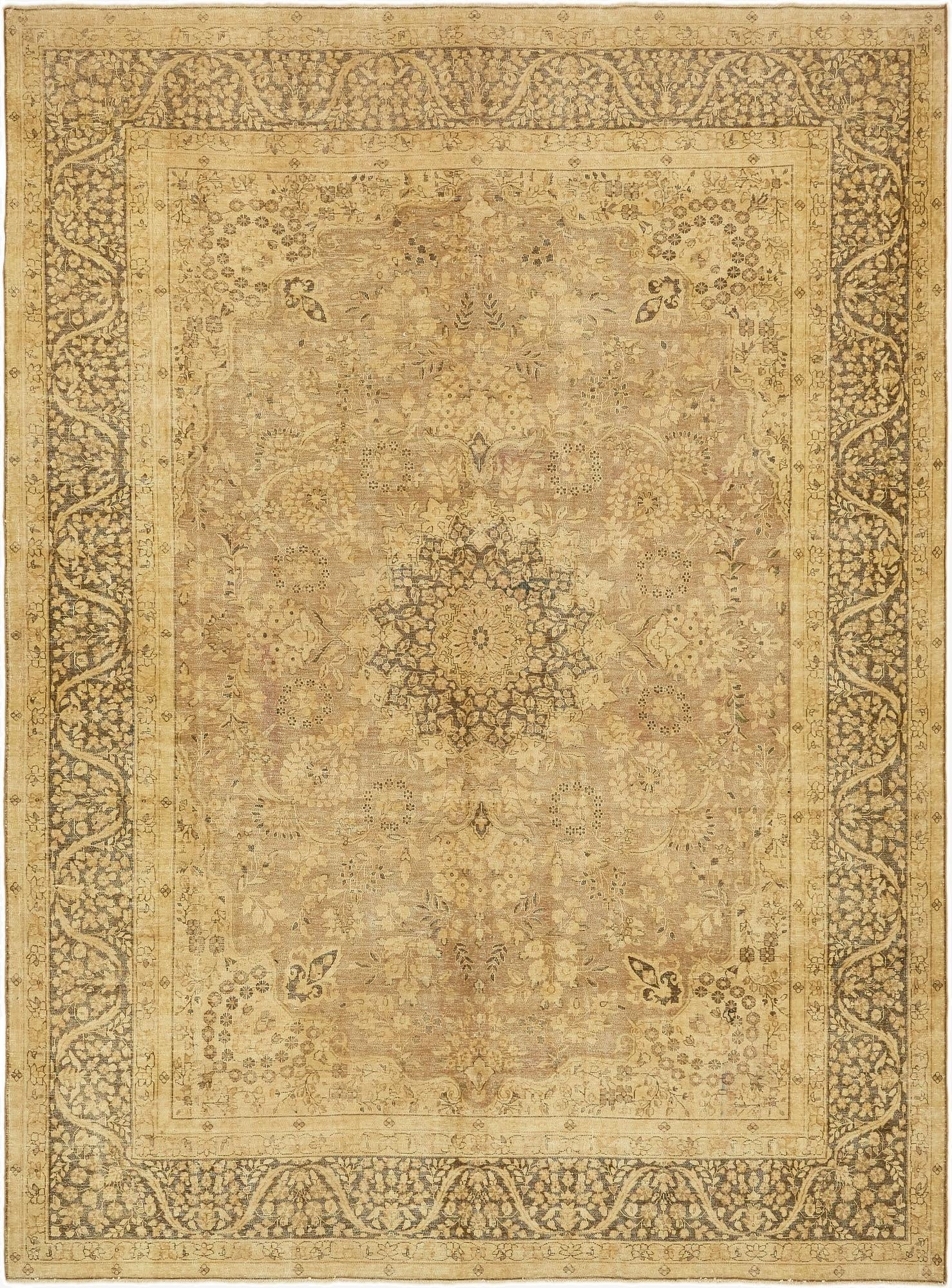  9' 10 x 13' 3  Hand Knotted Ultra Vintage Persian Wool Rug