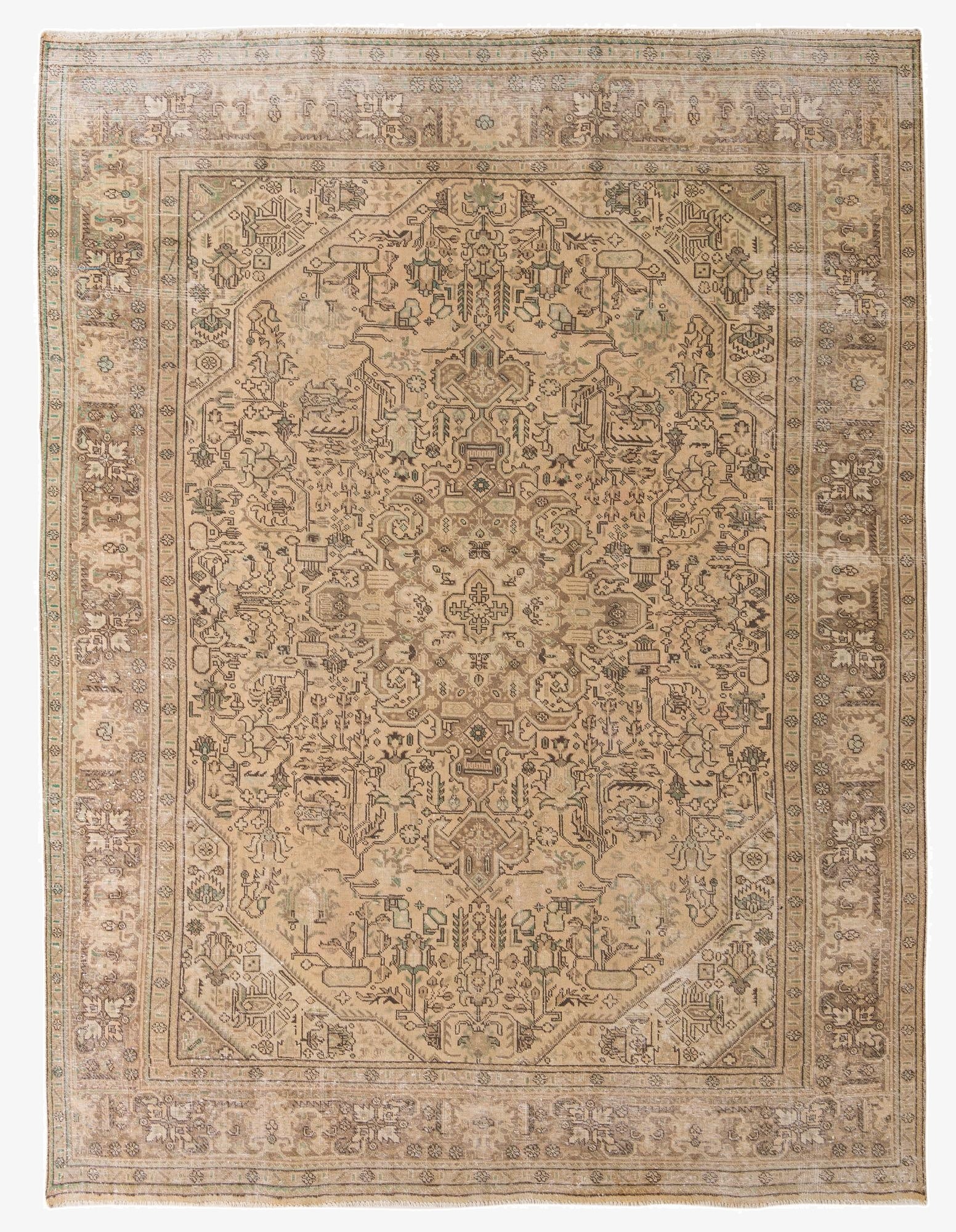  9' 6 x 12' 7  Hand Knotted Ultra Vintage Persian Wool Rug