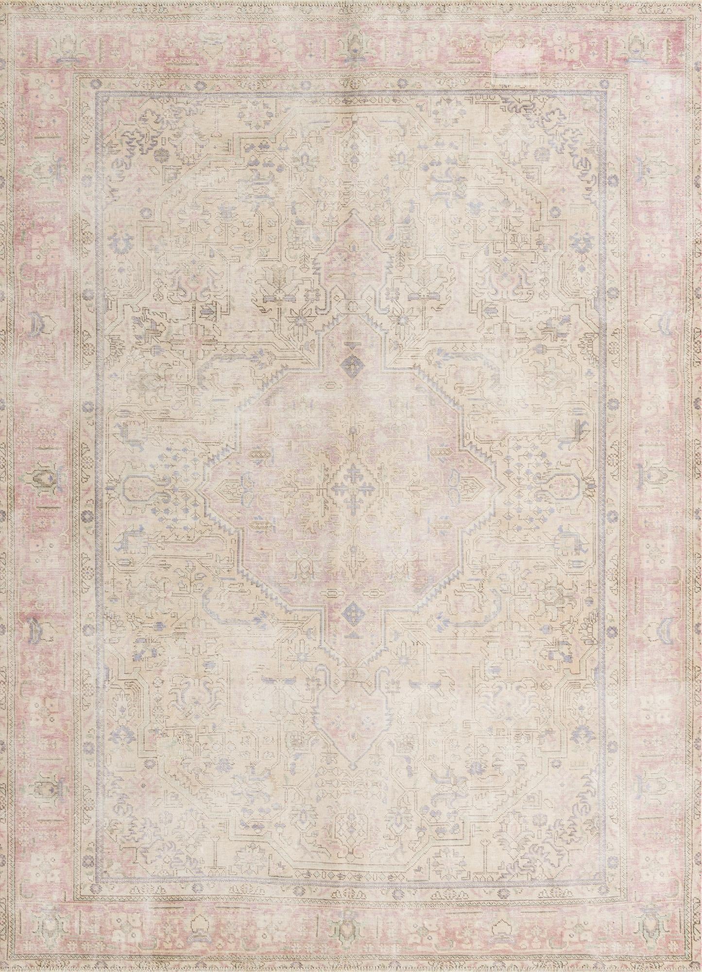  7' 9 x 10' 9  Hand Knotted Ultra Vintage Persian Wool Rug