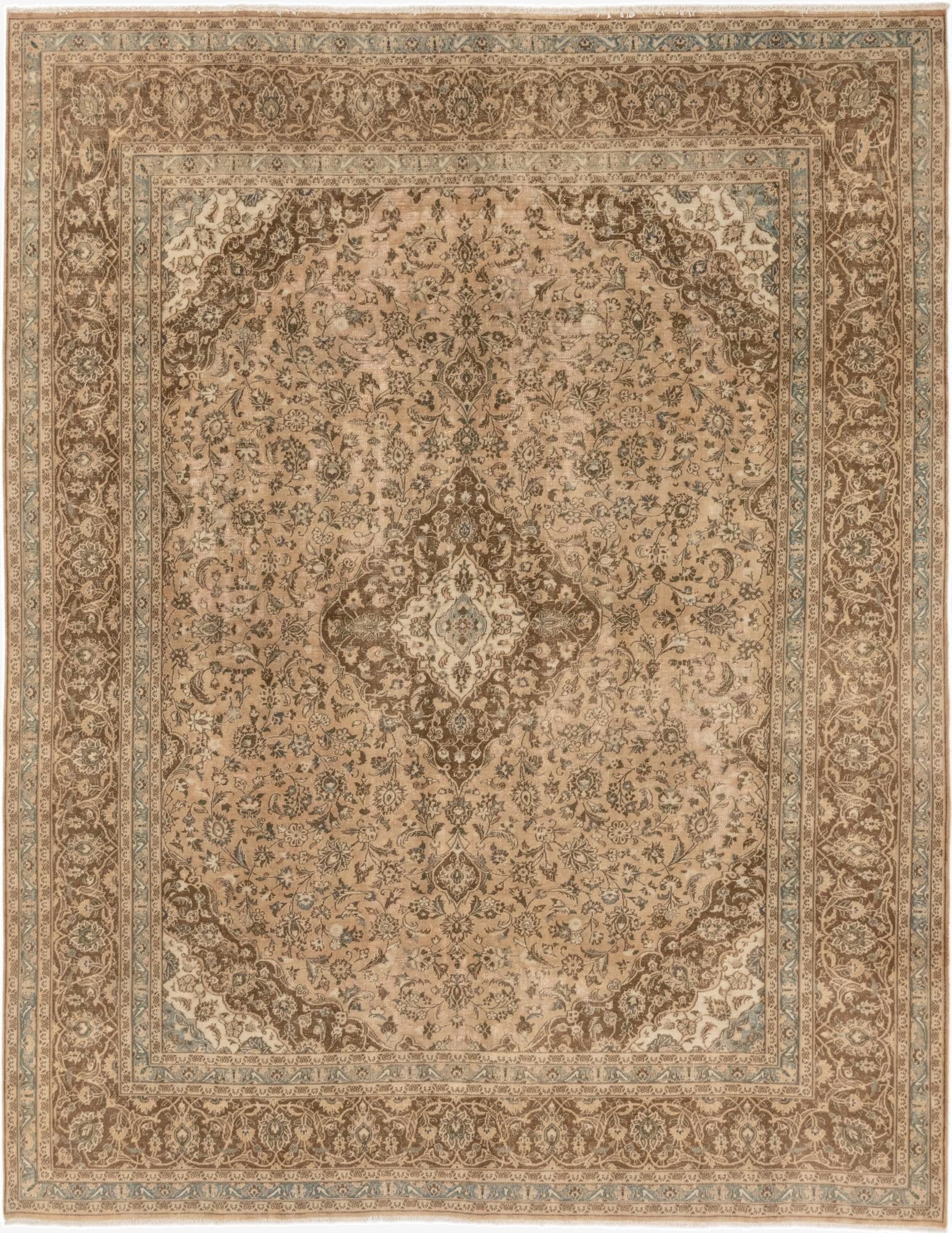  9' 6 x 12' 3  Hand Knotted Ultra Vintage Persian Wool Rug